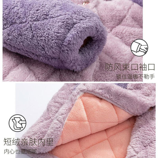 Ladies Pajamas Hooded Pajamas Coral Fleece Ladies Homewear Winter Casual Cartoon Pajamas Ladies Thickening Homewear