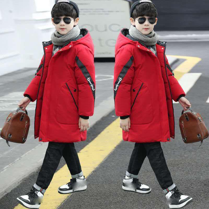 Boys Cotton-padded Winter Clothes Mid-length Thickening Children's Down Cotton-padded Jackets Big Boys' Jackets Children's Clothing