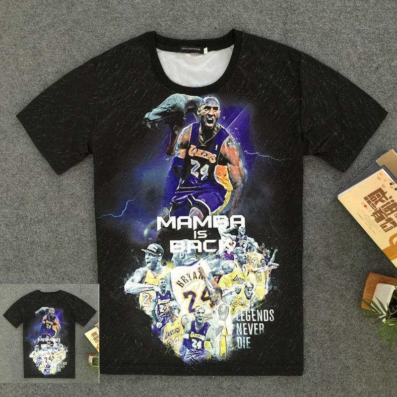 Short-sleeved T-shirt basketball T-shirt large size basketball clothes men's summer 3D printing