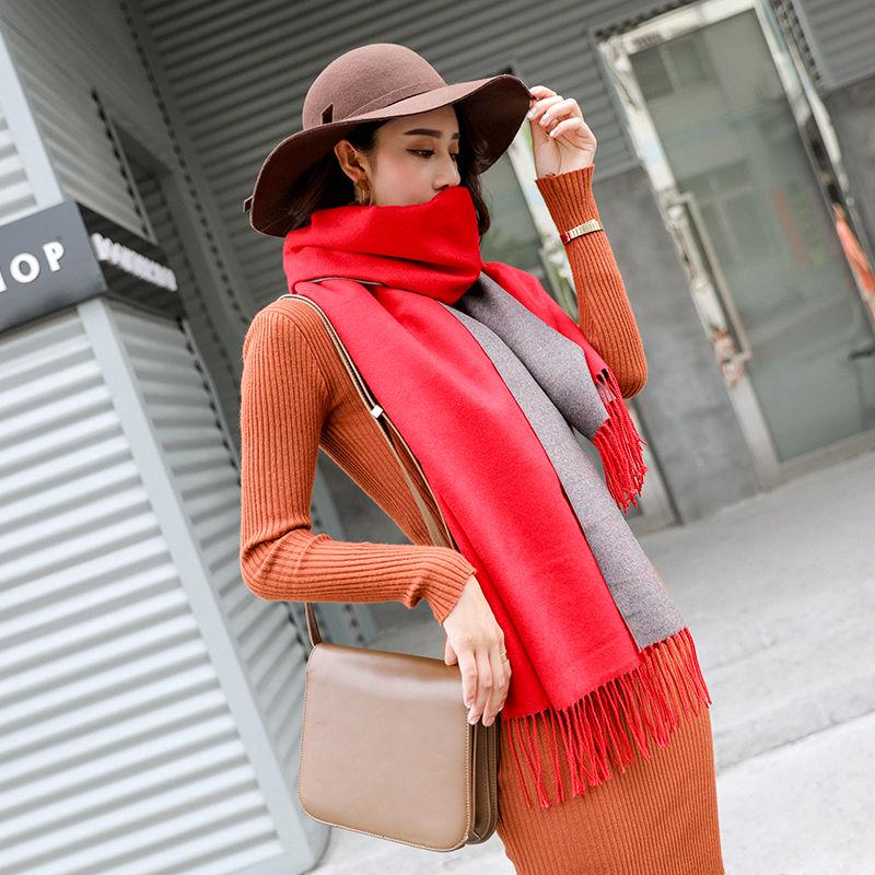 Scarf Fashion Cashmere Scarf Autumn and Winter Shawl Ladies Solid Color Luxury Scarf