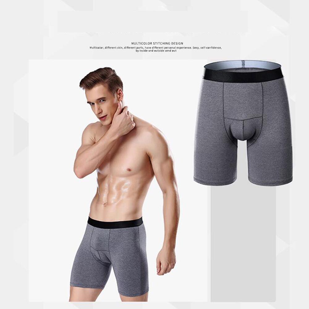 Fashion 4pcs Men's Long Underwear Boxer Body Sculpting Anti-Wear Sport Short Pants Underpants