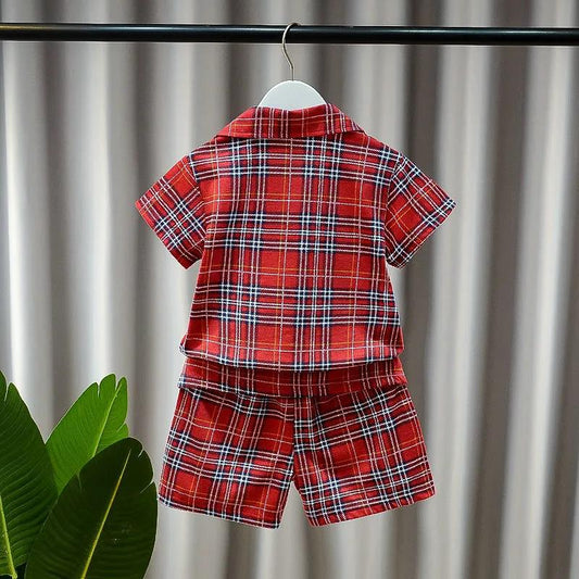 Children's Pajamas Boys and Girls Summer Clothes Children's Short-sleeved Shorts Two-piece Fashion, Loose and Casual