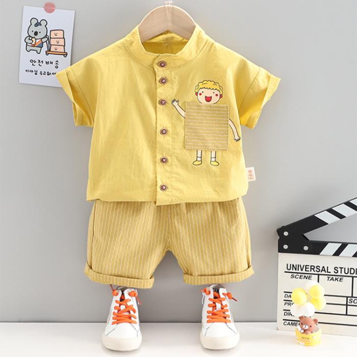 Summer Short Sleeve Boys and Girls Suit 1-4 Years Old Children's Sports Shorts Two Piece Baby Summer Suit