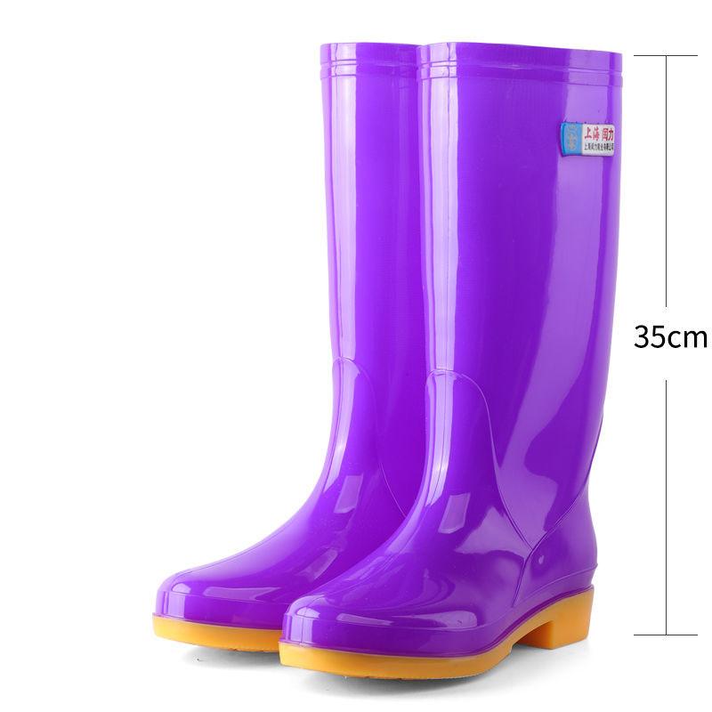 Tendon Bottom High Tube Rain Boots Women Winter Non-slip Rain Boots Rubber Shoes Mid Tube Waterproof Rain Boots