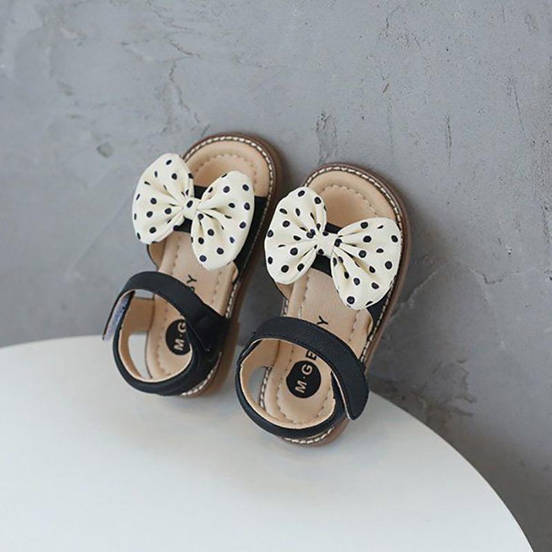 Girls Sandals Summer Open-toed Children's Soft Bottom Children's Beach Shoes Bow Princess Shoes Non-slip