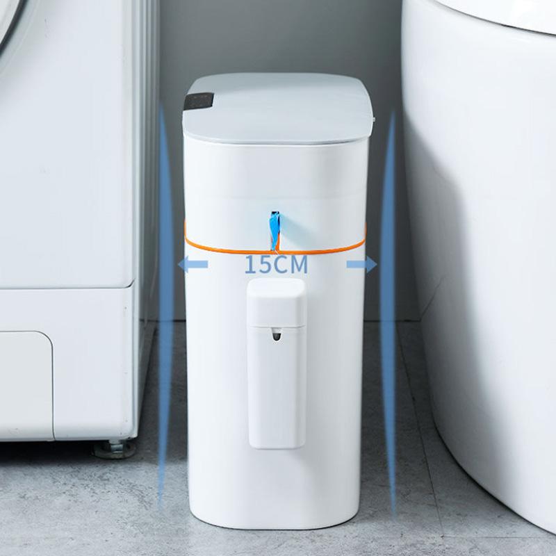 16L Smart Trash Can for Household Bedroom Fully Automatic with Lid Bathroom Deodorant Bedroom Living Room Cracked Trash Can