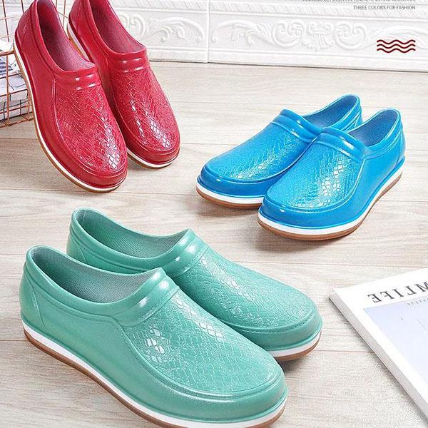 Women's Autumn Outdoor Working Solid Color Single Water Shoes Spring Non-Slip Daily All-Match Waterproof Casual Rain Boots