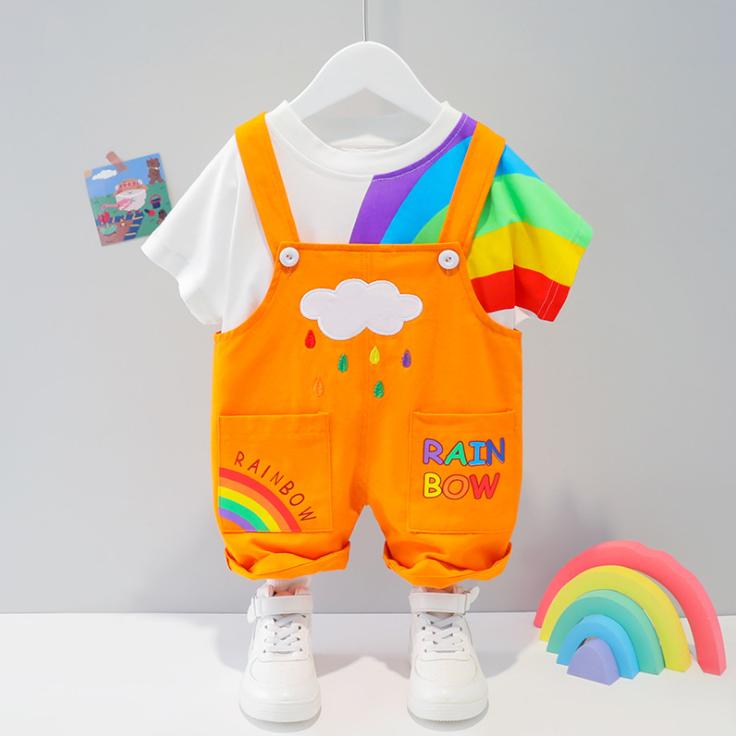 Boys' Summer Suit and Air  Children's Clothing Summer Baby One Year Old Children's Clothing Boys' Summer Short Sleeve Suit