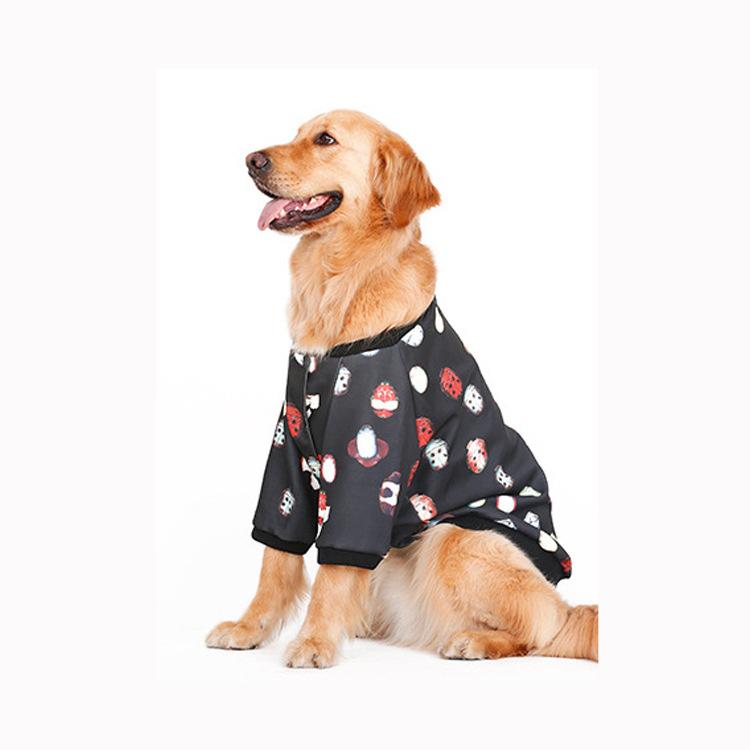 Large Dogs Fashion Printed Baseball Uniform Costume Big Dog Spring Summer Clothes Pet Oversize Clothing 1pcs