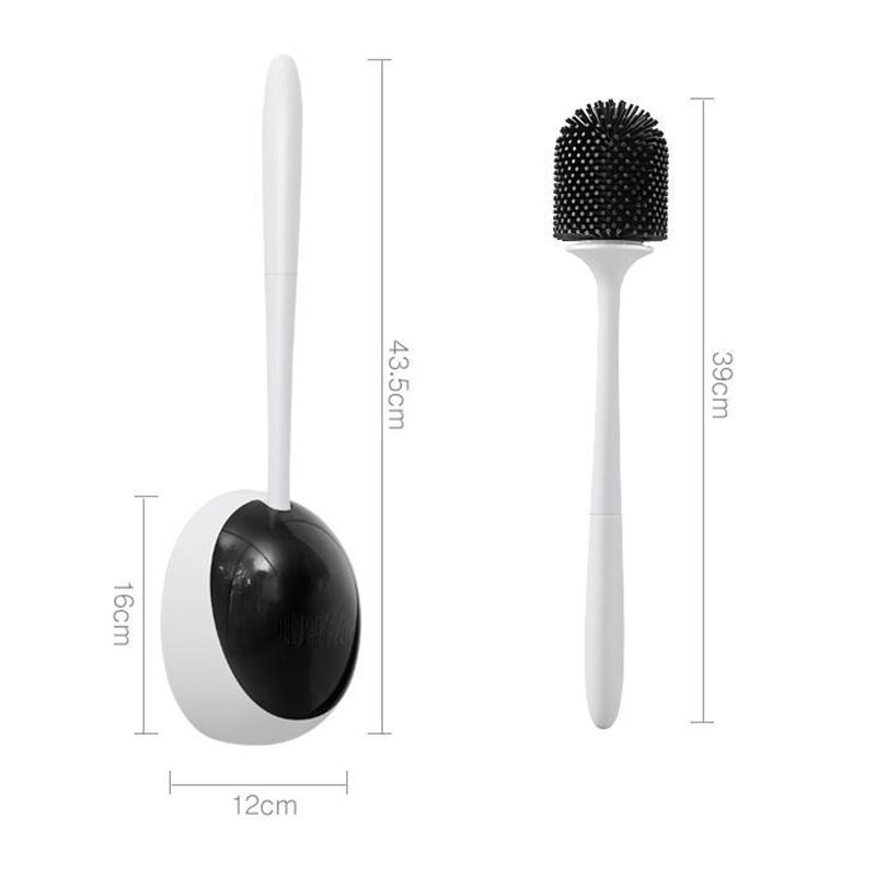 Bathroom Toilet Brush Wall-mounted New Toilet Brush Household Brush No Dead Ends Multi-function Toilet Brush with Base