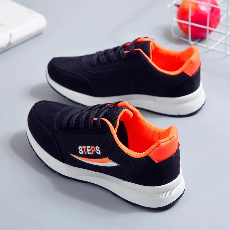 Non-slip Sneakers Women's Single Shoes Spring and Autumn All-match Thick-soled Running Shoes Breathable Ladies Casual Mesh Shoes