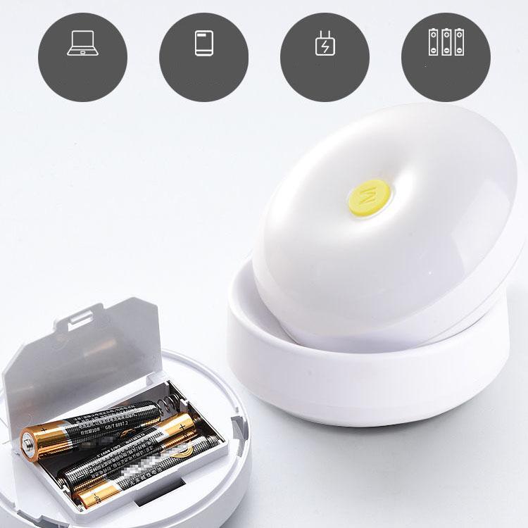 Rechargeable Battery Night Light Remote Control White Bedside Light Human Body Induction Light Portable Dimmable Night Lamp