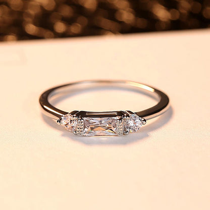 Valentine's Day Jewelry Elegant Baguette Micro Set Zircon Ring Fine Ring Women Proposal Ring