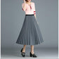 Womens Vintage Pleated Midi Long Skirt Female Casual High Waist Chiffon Skirts  2020 Spring Summer