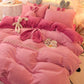 Thickened Crystal Velvet Coral Velvet Four-piece Set Winter Plus Velvet Warmth Double-sided Flannel Bed Sheet Quilt Cover Pillowcase Bedding