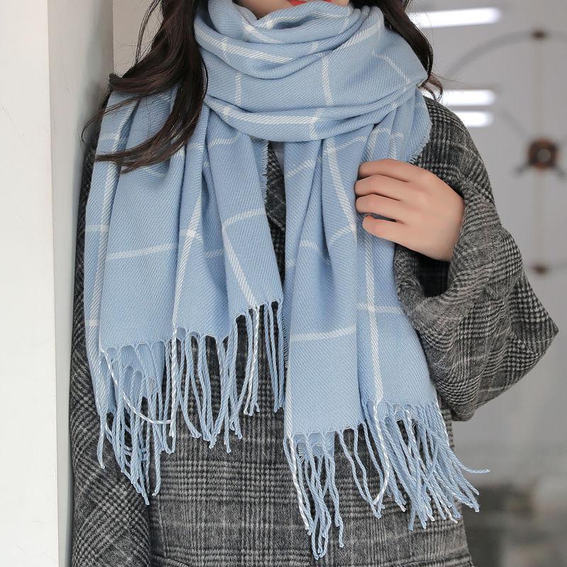 Autumn and Winter Women's Scarf Korean Plaid Scarf Thick Wild Long Scarf Shawl