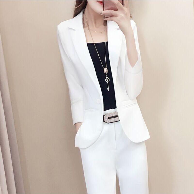 Suit Suit Female Spring and Autumn Temperament British Style Two-piece Suit Jacket + Suit Pants Casual Work Clothes Professional Suit Two-piece Suit