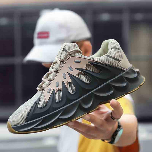 Plus Size 36-45 Fashion Summer Men Mesh Sneakers Low-top Wear-resistant Running Basketball Shoes Non-slip Shockproof Blade Shoes