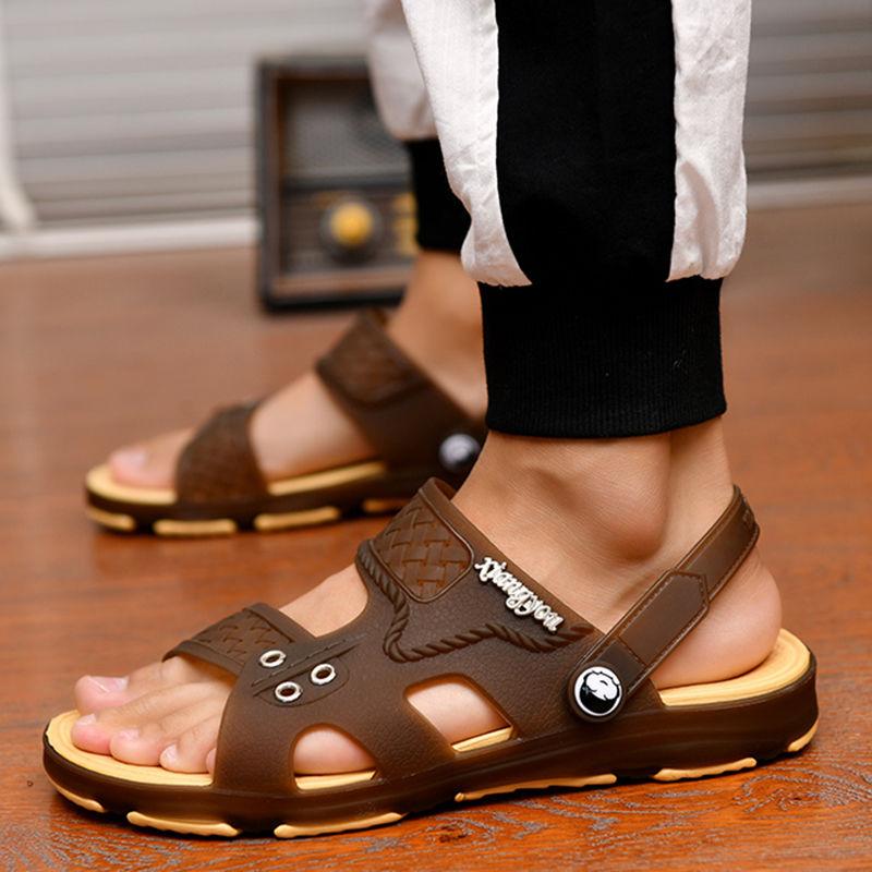 Men's Outdoor Sandals Open Toe Slippers Non-slip Bathroom Beach Sandals Lightweight Footwear