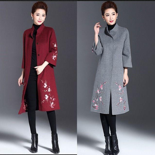 2019 Women Ladies Coat Autumn Winter Lapel Slim Long Coat Jacket Parka Outwear Wool Overcoat