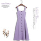 Purple Strap Dress Women Summer Dress Sexy Off-shoulder Large Size Dress Mid-length Party Beach Dress