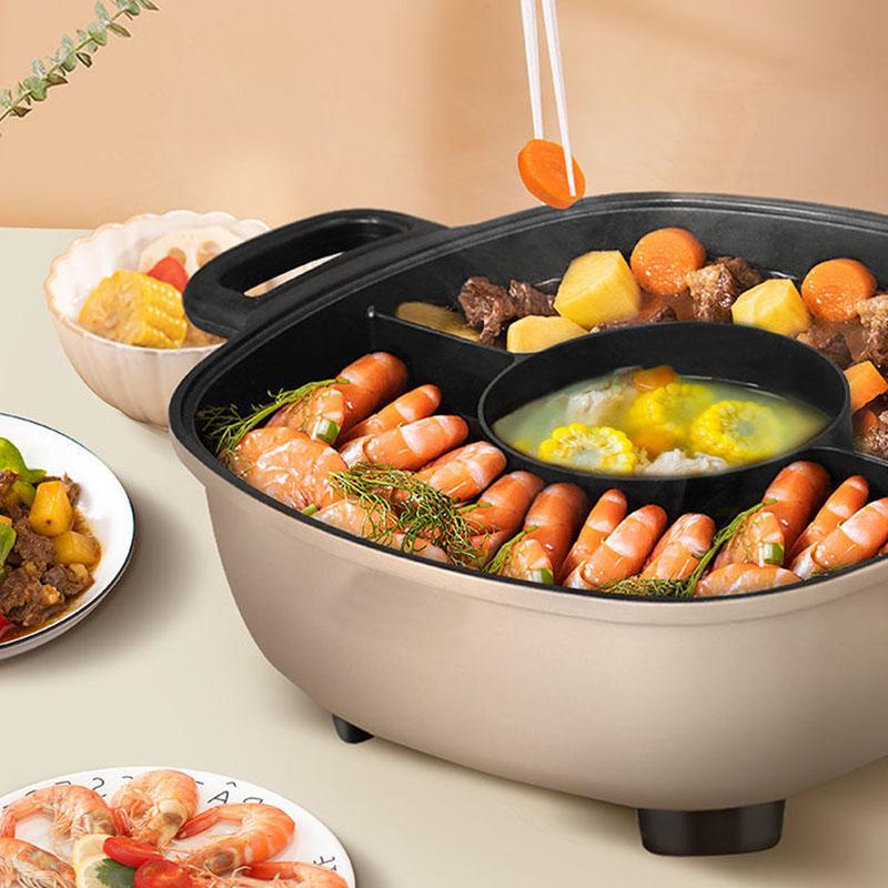 Electric Cooker Household Multifunctional Frying and Roasting Machine One Large Capacity 6L Electric Pot Yuanyang Pot