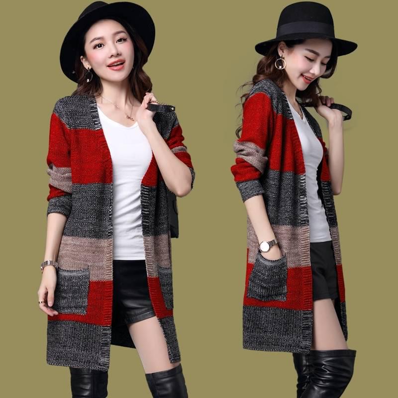 Cardigan for Women Long Slim Knitted Basic Sweater Female Woman Sweaters Autumn Pull Femme