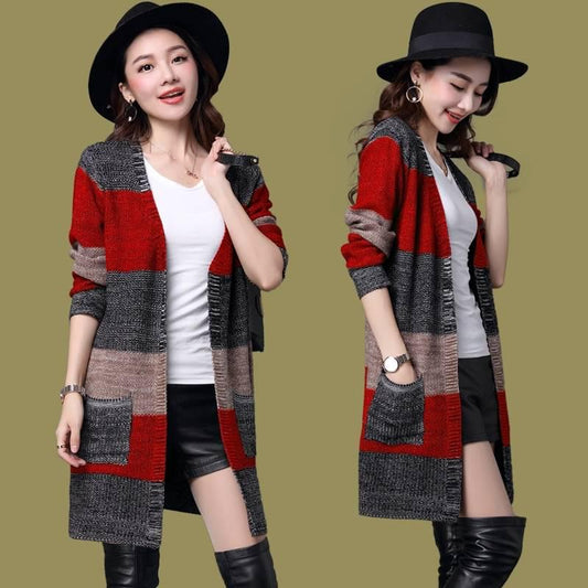 Cardigan for Women Long Slim Knitted Basic Sweater Female Woman Sweaters Autumn Pull Femme