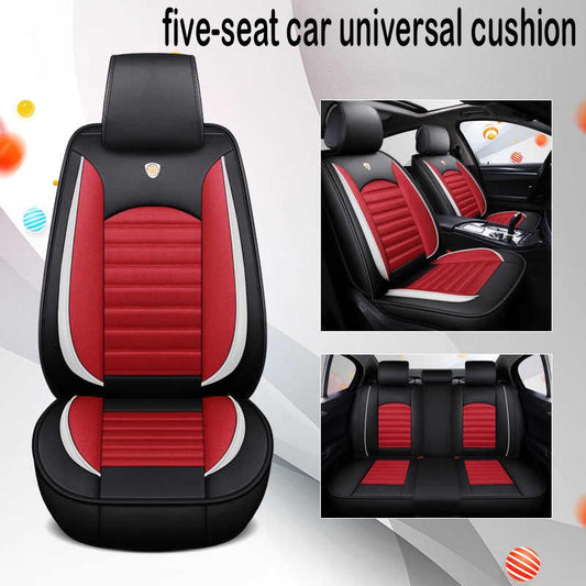 Fully-enclosed five-seat leather seat car seat cartoon four seasons universal car seat cover