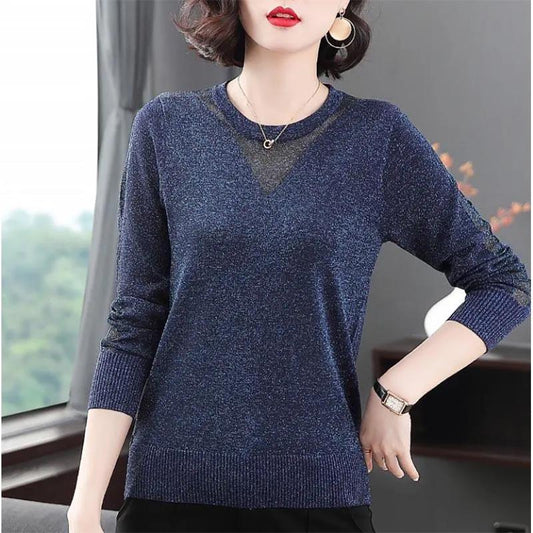 Women's Knitted Tops Loose Sweaters Inner Bottoming Shirts Outer Wear Large Size Mother's Wear