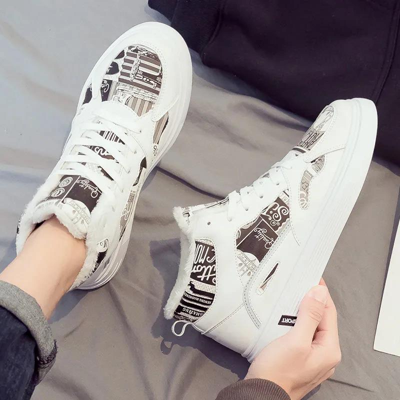 Winter Plus Velvet Thick Warm Cotton Shoes Casual High-top Snow Boots Shoes