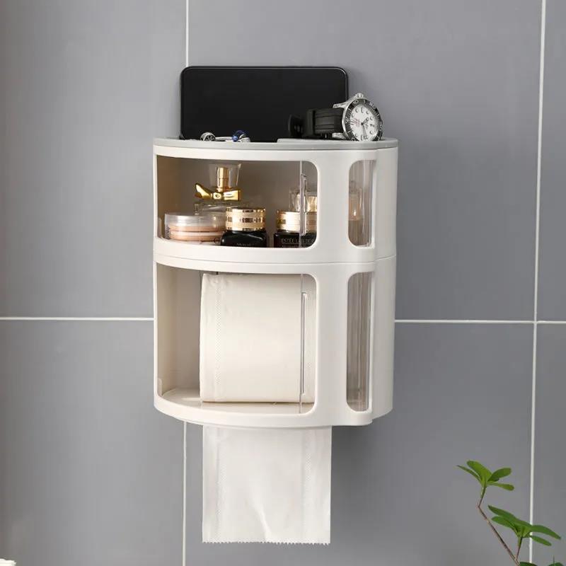 Toilet Tissue Box Toilet Free Punching Living Room Creative Stackable Paper Box Roll Paper Tube Multifunctional Rack