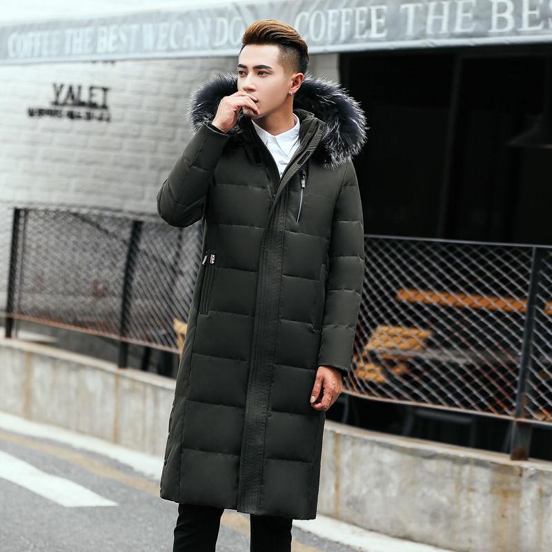 Large size Down jacket Trend Leisure Men's clothes Winter Medium and long section Cotton clothing