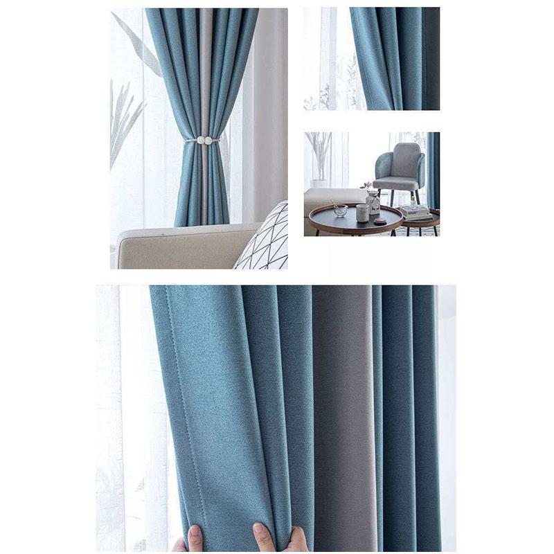 Nordic Finished Curtain Thickening and Full Blackout Bedroom Living Room Balcony Heat and Sound Insulation Curtain (150×270)