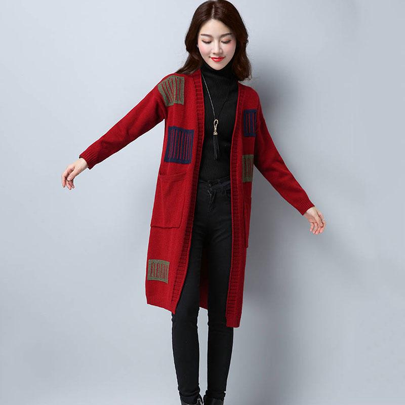 Cardigan Women Long Sleeve Female Elegant Pocket Knitted Outerwear Sweater High Quality