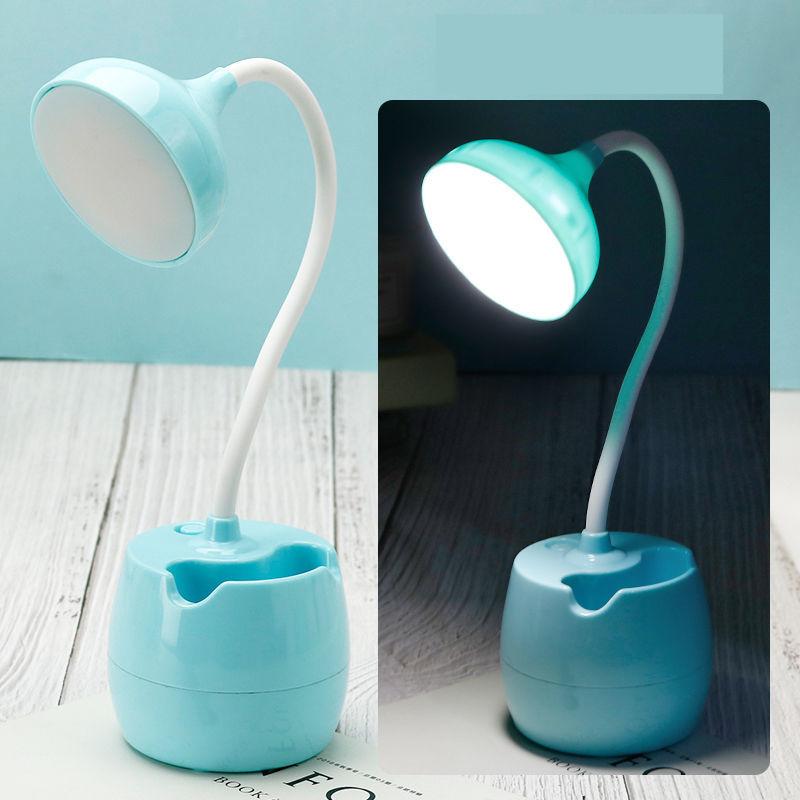 Push Button Switch LED Desk Lamp Eye Protection Cute Petal Type Dormitory USB Charging Plug-in Learning Lamp Reading Bedroom Bedside Lamp