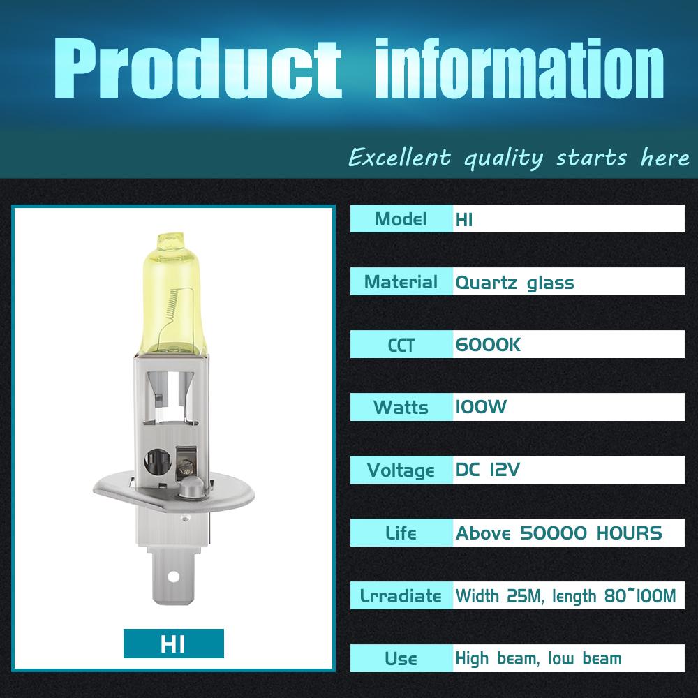 2pcs H1/H3/H4/ H7/H9/H11/880/881/9005/9006 100W 2800K 3000LM White Light Car HOD Headlight Halogen Lamp