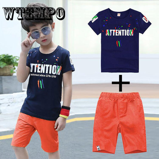 Summer Baby Boys Girls Clothes Sets Short Sleeve T-shirt Tops+Shorts Casual Outfits