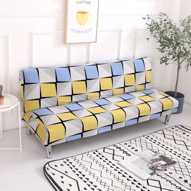 Magic Sofa Cover Without Armrest Folding Sofa Bed Cover  Elastic Furniture Protector Slipcover Couch Cover Armless Sofa Covers for Living Room