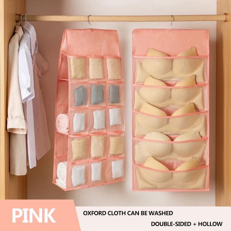 Multi-sided Double-sided Storage Bag Underwear Storage Hanging Bag Dormitory Wardrobe Panties Socks Wardrobe Bag Storage Bag Student Hanging Pocket