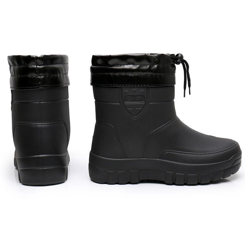 Ultra-light Foam Rain Boots Plus Velvet High-top Snow Boots Waterproof Food Boots One-piece Thickened Non-slip Water Shoes