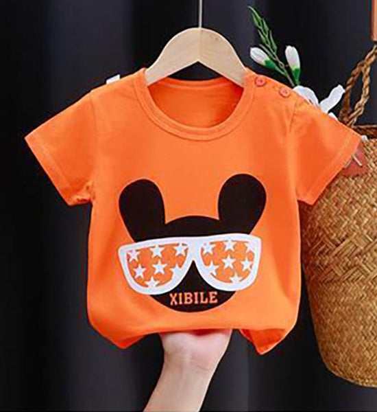 Summer Kids Cute Printing T Shirts Short Sleeve Tops Korean Style O-neck Loose T Shirts For Children Girls and Boys