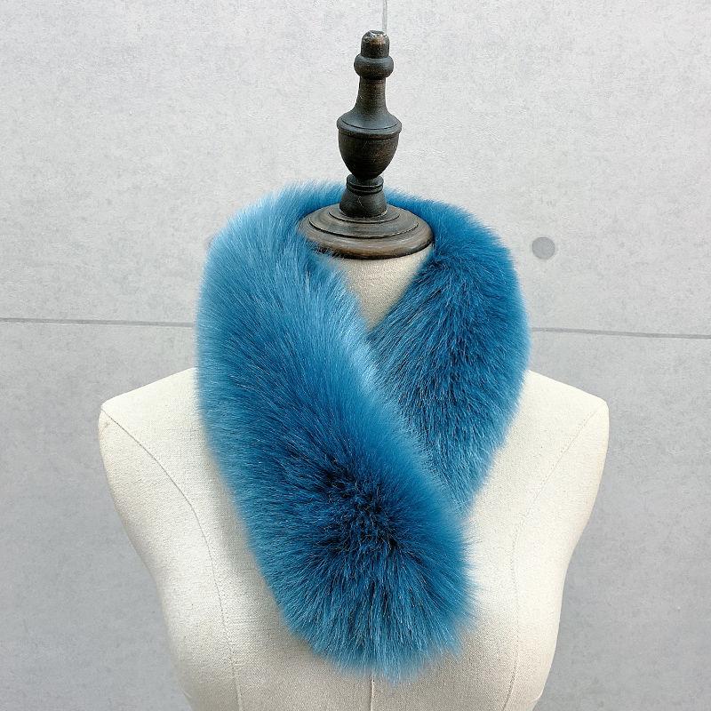 Winter Imitation Fur Scarf All-match Solid Color Fur Collar Female Warmth Padded Bib Scarf Shawl