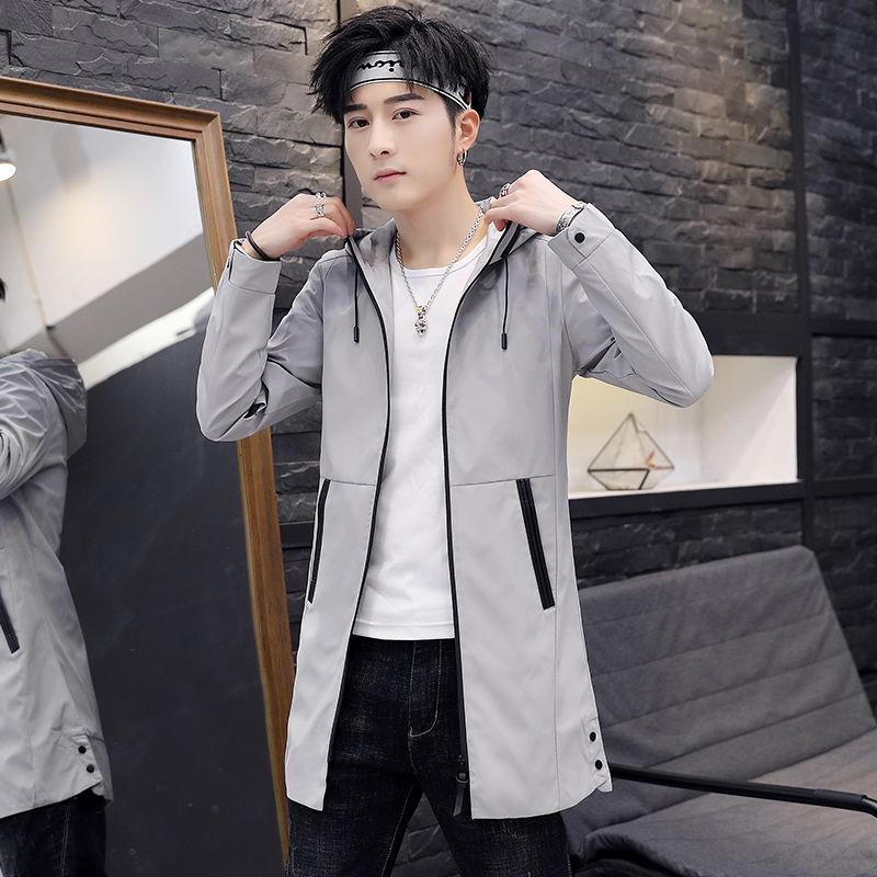 Men's clothes Spring and Autumn Medium and long section Casual jacket Large size Windbreaker