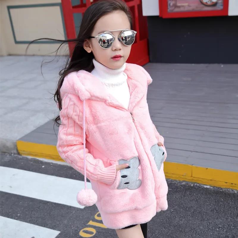 Girls Jacket 2019 Autumn Winter Jacket for Girls Fur Coat Kids Jacket Children Outerwear Coat