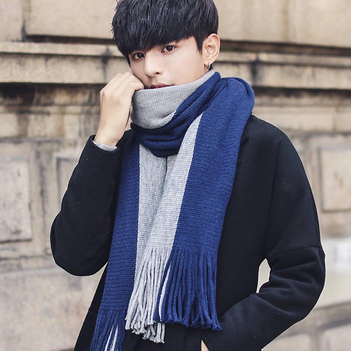 Men Scarf Foulard Stripe Scarves Poncho Casual Winter Scarfs Male Bufandas Hombre