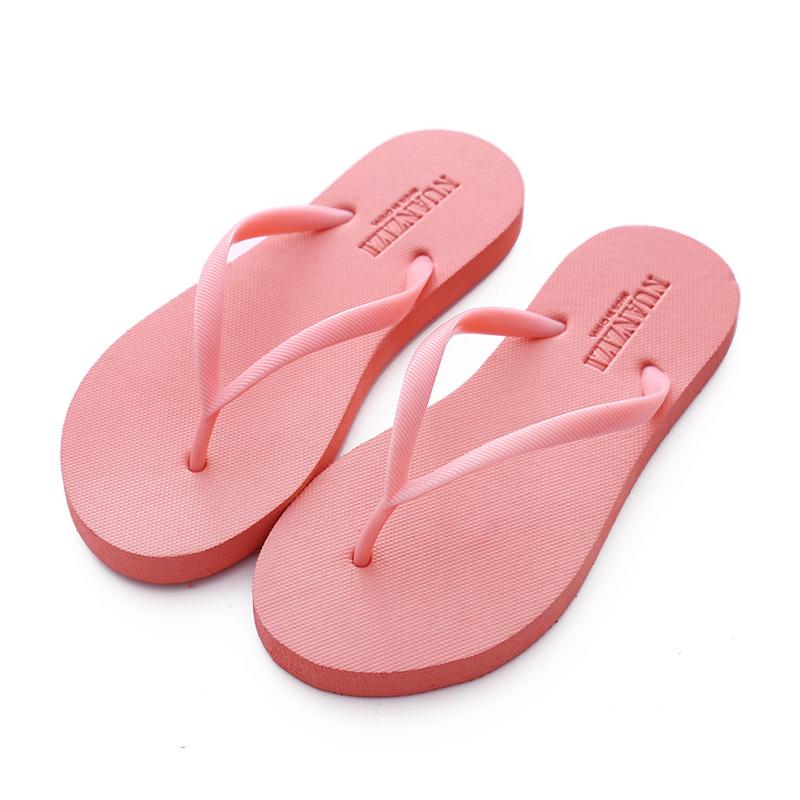 WTEMPO Flip-flops Solid Color Non-slip Wear-resistant Men's and Women's Lovers Slippers Beach Shoes