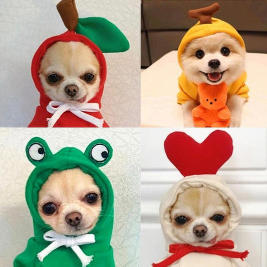 Dog's Winter Clothes Cute Fruit Dog Coat Hoodies Pet Dogs Costume Jacket Carrot Banana Fog Puppy Drawstring Hoodie Pet Warm Clothing Jumpsuit Outwear