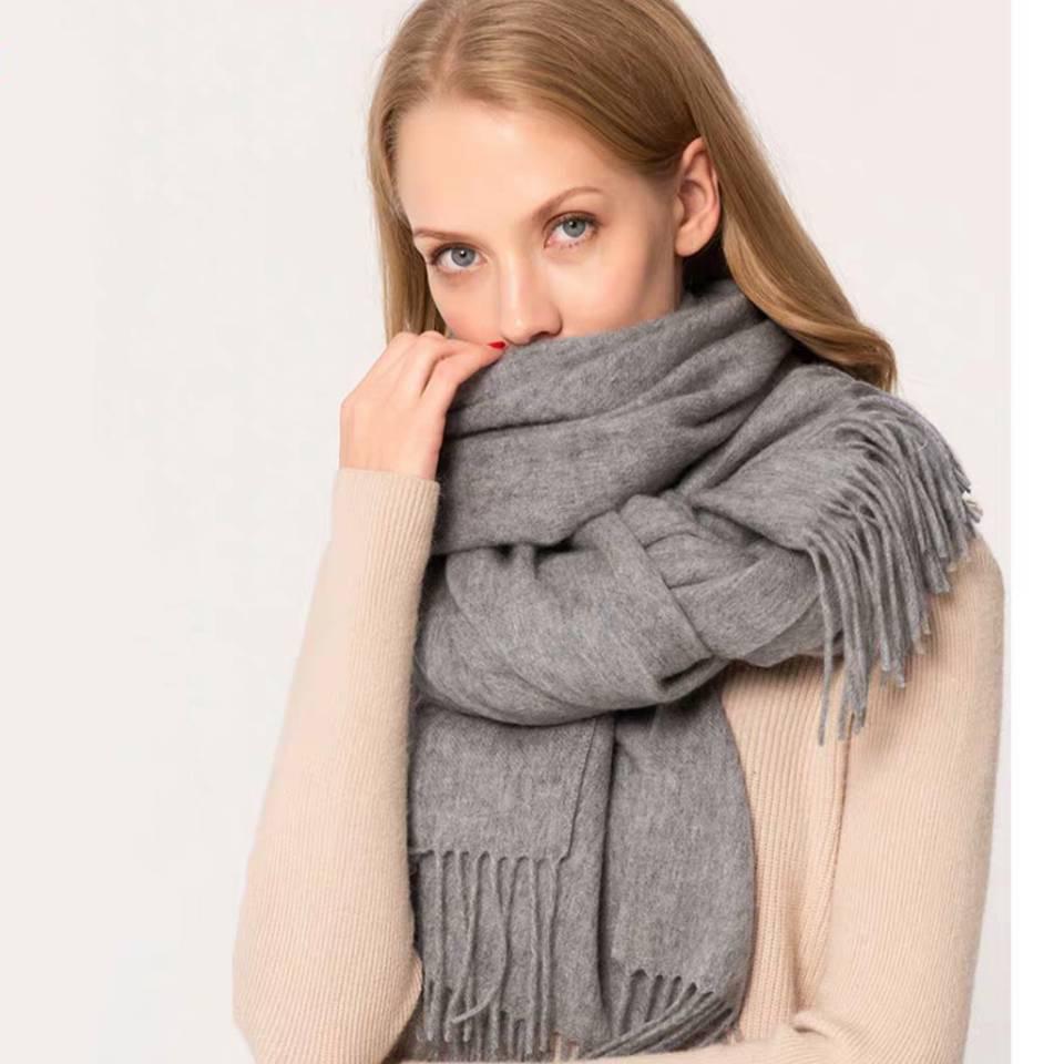 Women Winter Scarf Pure Cashmere Scarves Thick Neck Warm Lady Shawls Wraps Blanket