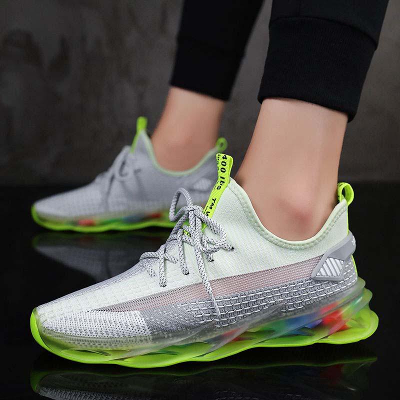 Plus Size 39-44 Men Flying Woven Mesh Sneakers Comfortable Breathable Running Basketball Shoes Shockproof Non-slip Blade Shoes